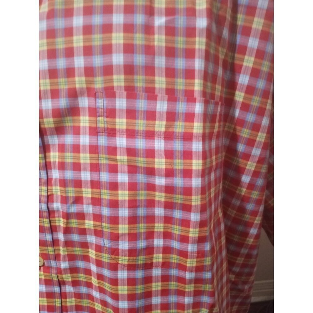 Gitman Bros Shirt Mens 2XL Red Multicolor Button Up Short Sleeve Plaid Cotton - Picture 2 of 12